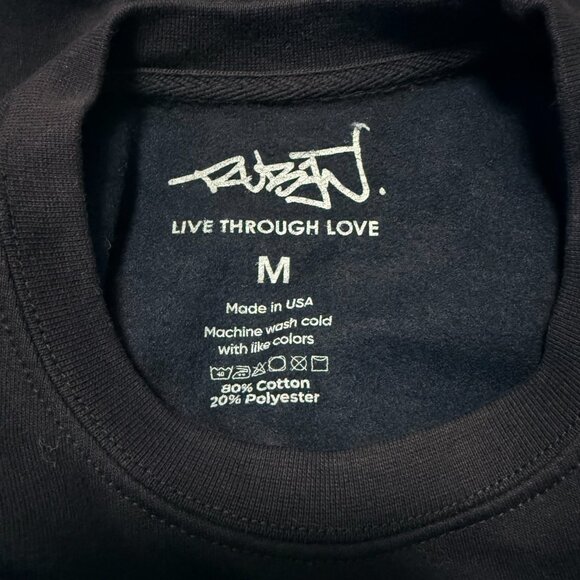 Ruben Rojas Live Through "Love" Graphic Crew Neck Sweatshirt Unisex Size M *RARE - Picture 5 of 7